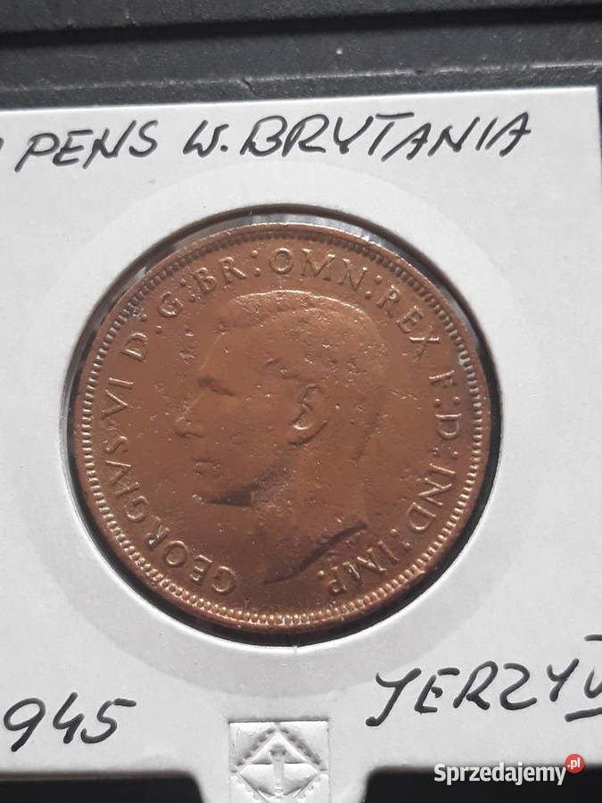 1 Pens Wielka Brytania Jerzy VI 1945 r wielkopolskie Konin sprzedam