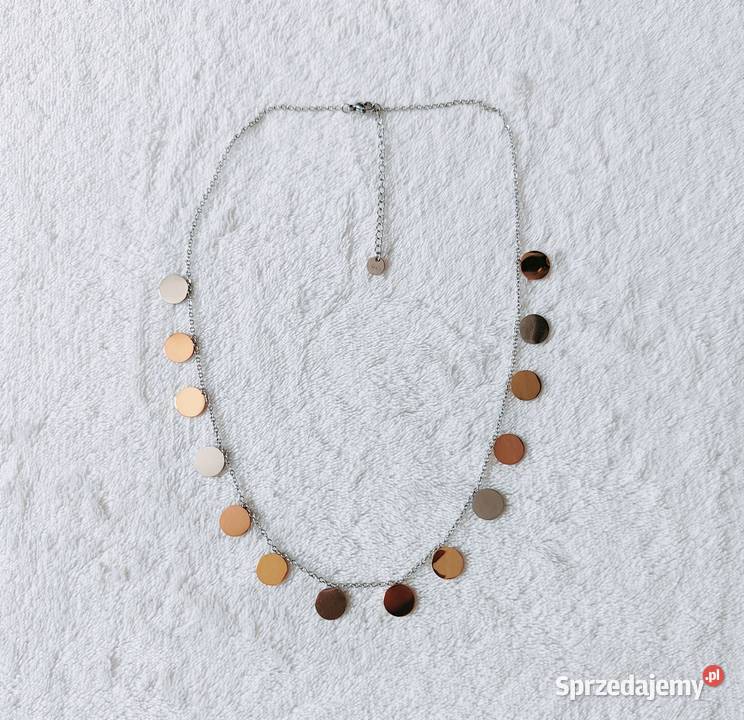 Nowy łańcuszek naszyjnik stal szlachetna srebrny Szczecin