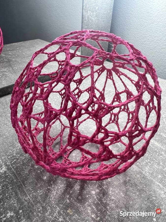 Bombka różowa z kordonka usztywniana Handmade Jasło