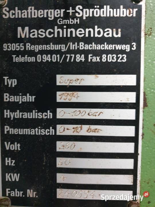 Prasa ramowa Schafberger Sprdhuber Super wielkopolskie