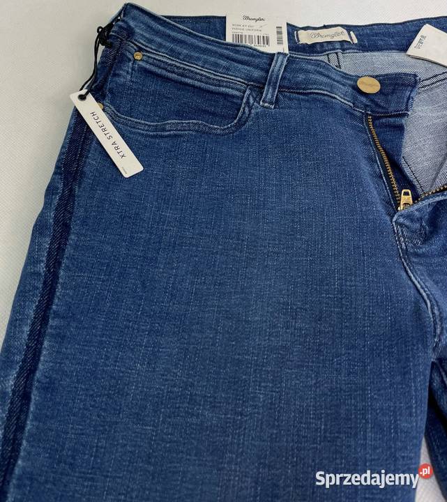 Spodnie damskie Wrangler Skinny Indigo Uniform Bez wzoru warmińsko-mazurskie
