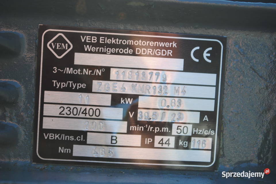 Motoreduktor 11kw 200obrmin FIRMY VEM