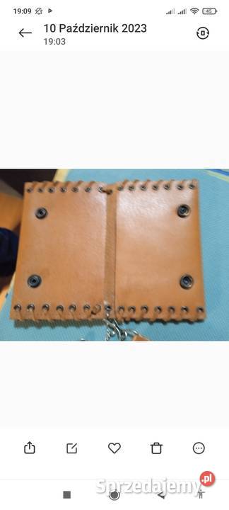 Portfel skórzany ręcznie robiony info opis foto Starachowice