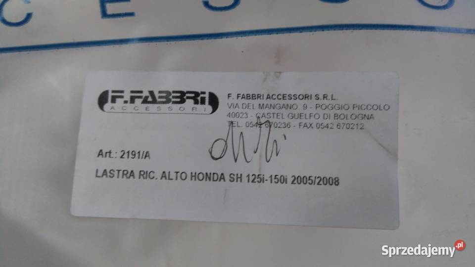 NOWA SZYBA OWIEWKA OSŁONA FABBRI MADE IN ITALY podlaskie Bielsk Podlaski