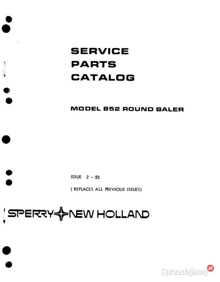 Holland 852 840 851 katalog części prasa Pozostałe świętokrzyskie Kielce