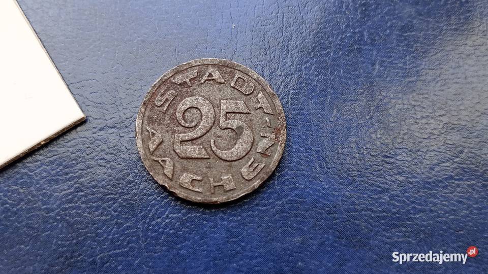 Stare monety 25 fenig 1920 Akwizgran Niemcy Lesko
