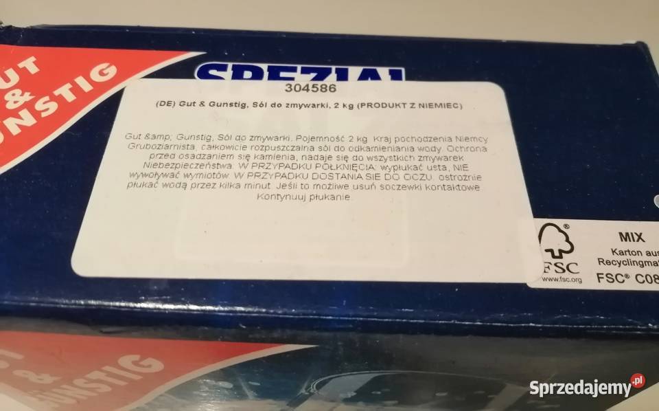 Sól do zmywarki 2 gruboziarnista z Niemiec Czeladź