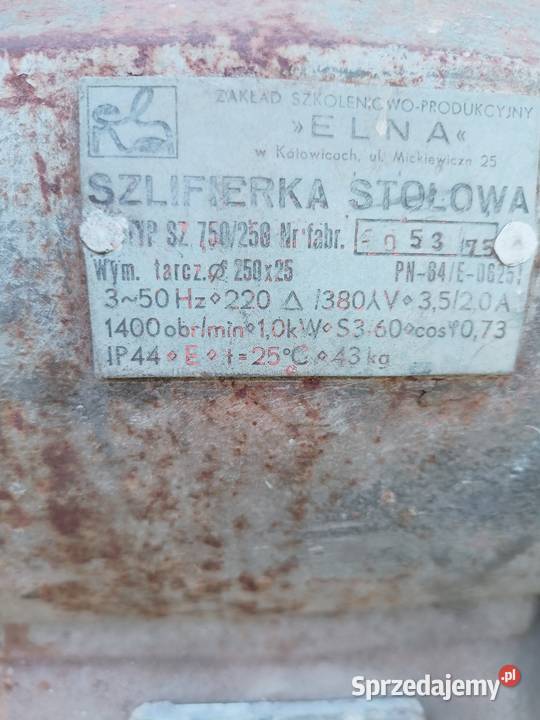 Szlifierka stołowa Motoryzacja