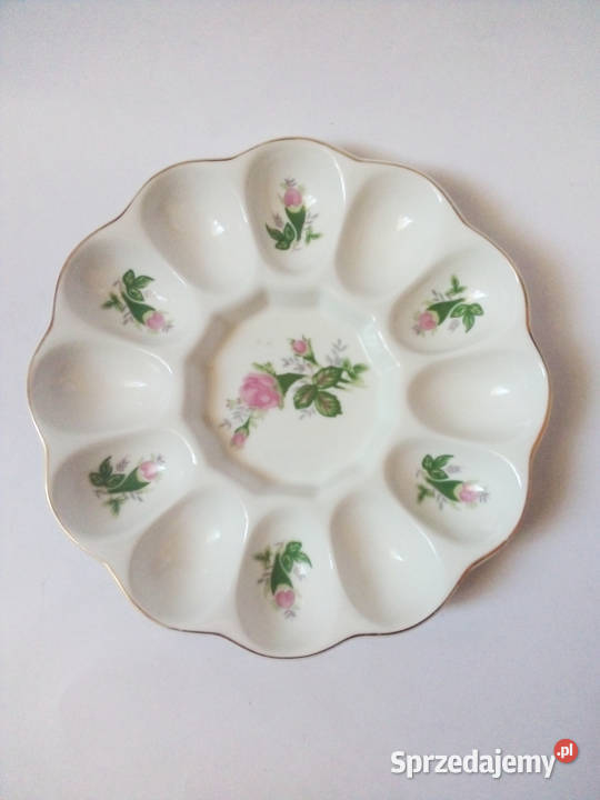 patera na jajka w róże ze złoceniami vintage Częstochowa