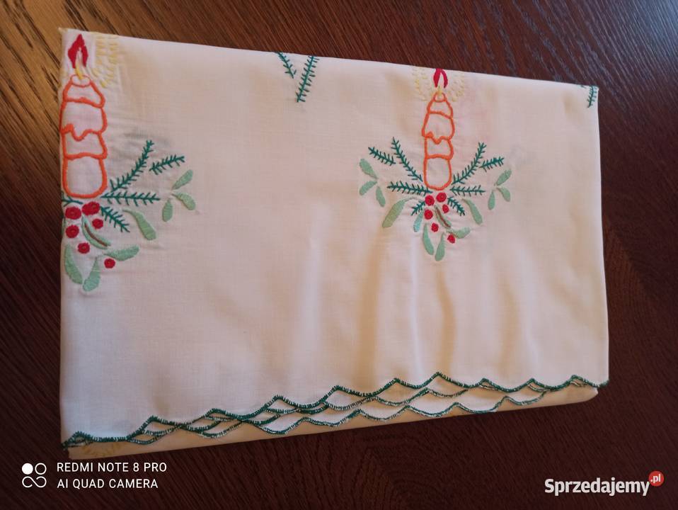 Serweta bieżnik świąteczny ręcznie haftowana 100 Białystok