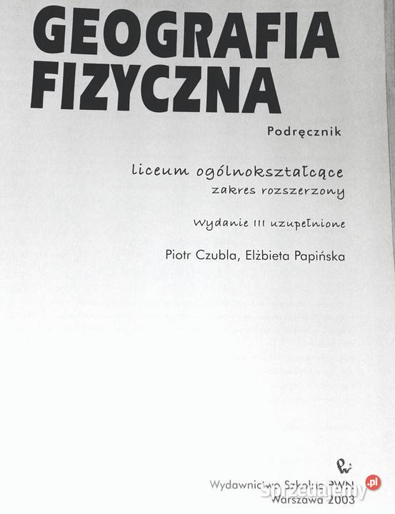 Geografia fizyczna Podręcznik Zakres rozszerzony Pozostałe Chełm sprzedam