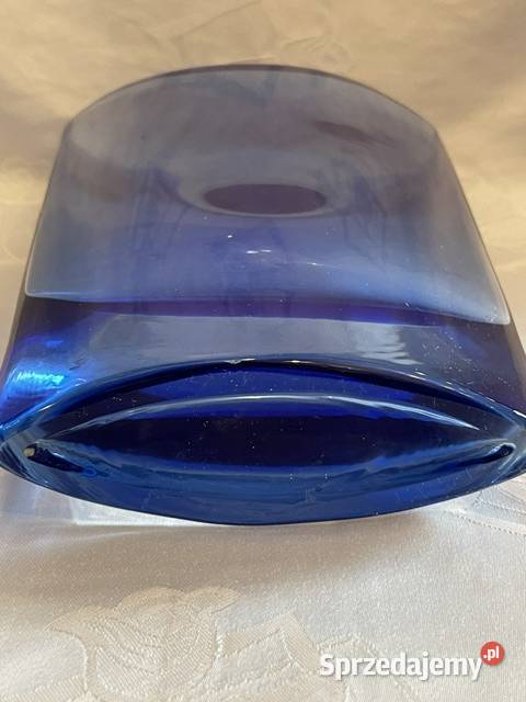 Wazon Krosno z granatowego szkła fasetowanego Wazony