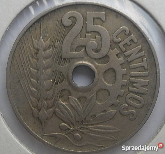 HISZPANIA25 CENTIMOS1934 r Z OTWOREM mazowieckie Legionowo