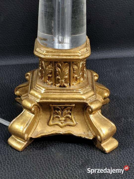 Stylowa Lampa Stołowa Vintage Lucite Akryl i Poddębice sprzedam