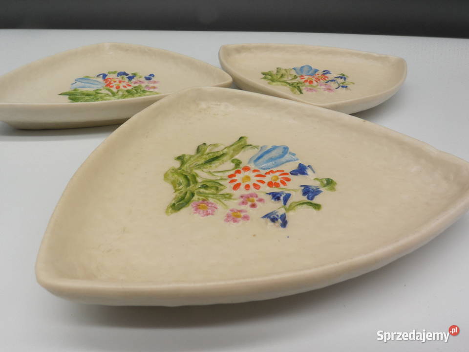 Porcelanowe talerzyki Schaubach Kunst z wypukłym Porcelana i szkło wielkopolskie sprzedam