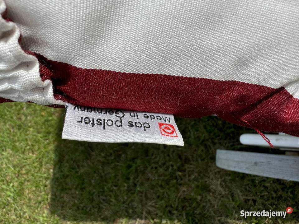 Materacyk w pasy biało bordowy na leżak długi Garwolin sprzedam