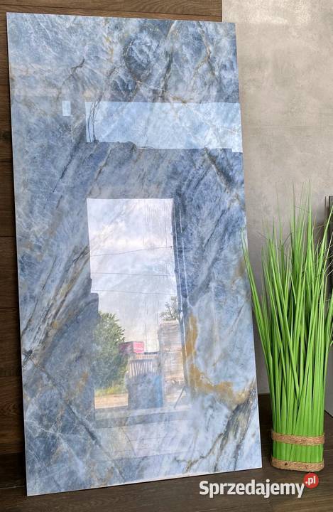 Gres polerowany 120x60 WYSOKI POŁYSK szarybłękit Łask