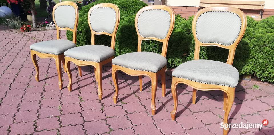 Krzesła do stołu stylowe Ludwikowe tapicerowane Sulbiny