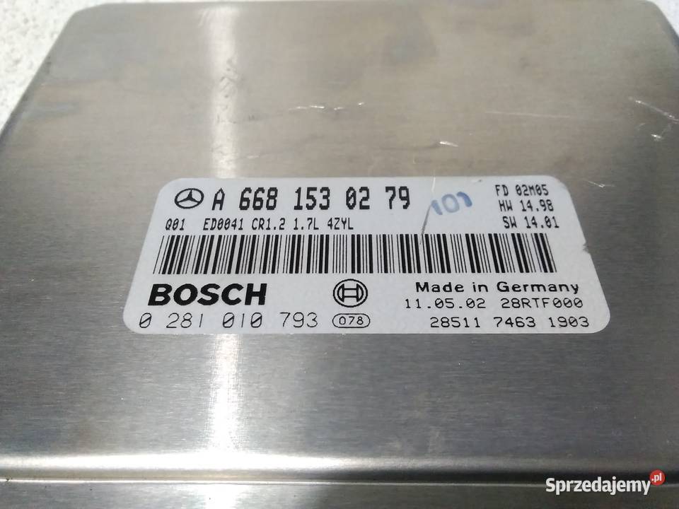 Komputer sterownik silnika Bosch Mercedes A Katowice