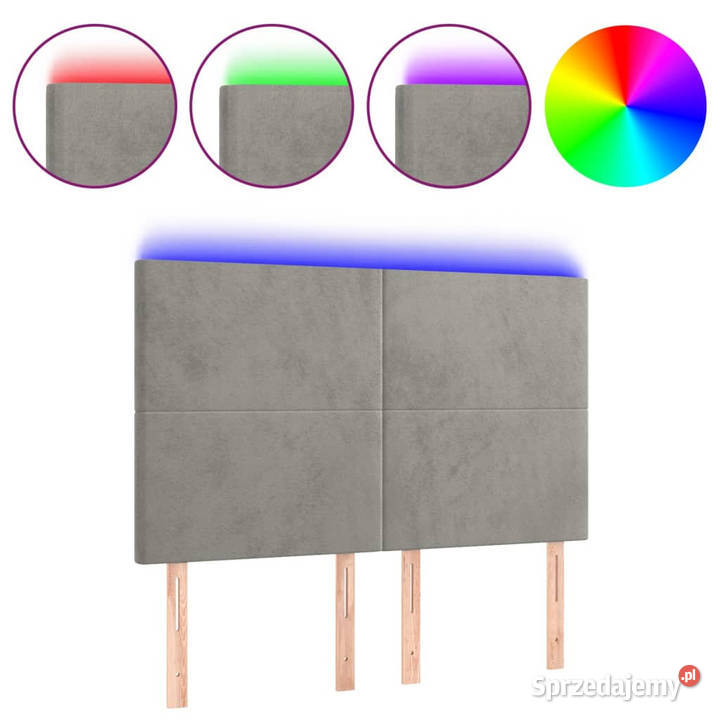 Zagłówek do łóżka z LED jasnoszary 144x5x118128 Warszawa sprzedam