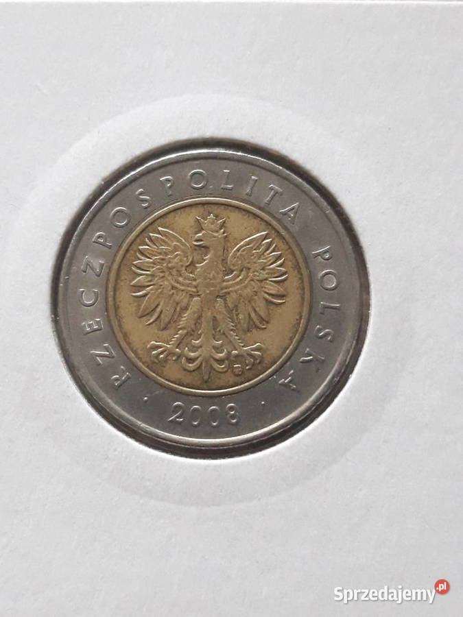5 Złotych 2008 najmniejszy nakład 2 H wielkopolskie Konin sprzedam