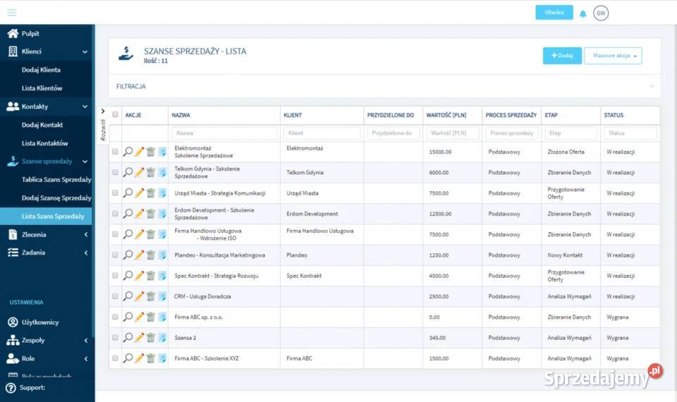 CRM firmy fotowoltaiki firm szkoleniowych Łódź sprzedam