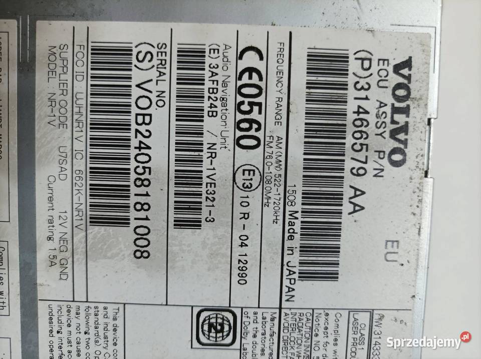RADIO 31466579AQ Volvo V40 II 20122019