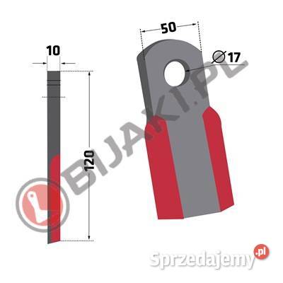 Nóż prosty CEL26 do kosiarki bijakowej mulczera Chmielniki