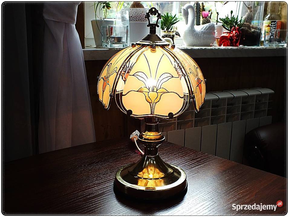 Lampka nocna witraże z lat 7080 XX wieku Retro Żary