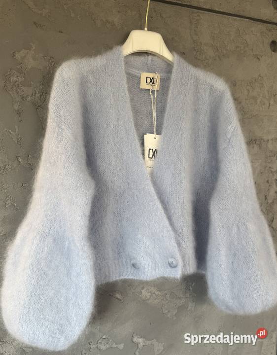 Kardigan CXL 81kid moher z balonowym rękawem Rozpinane  Bieruń