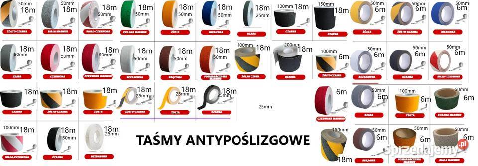 Taśma antyposlizgowa 50mm 18m kolory na schody sprzedam