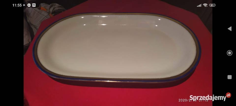 Wielka patera kobalt złoto biel porcelana Niemcy dolnośląskie Wrocław sprzedam
