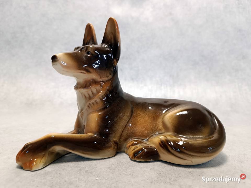PORCELANOWA FIGURKA PSA OWCZAREK NIEMIECKI Jawor