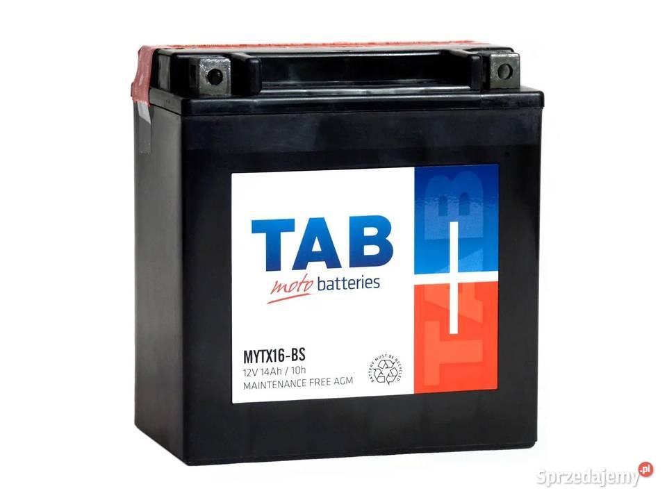 Akumulator motocyklowy TAB YTX16BS MYTX16BS 12V Przysucha