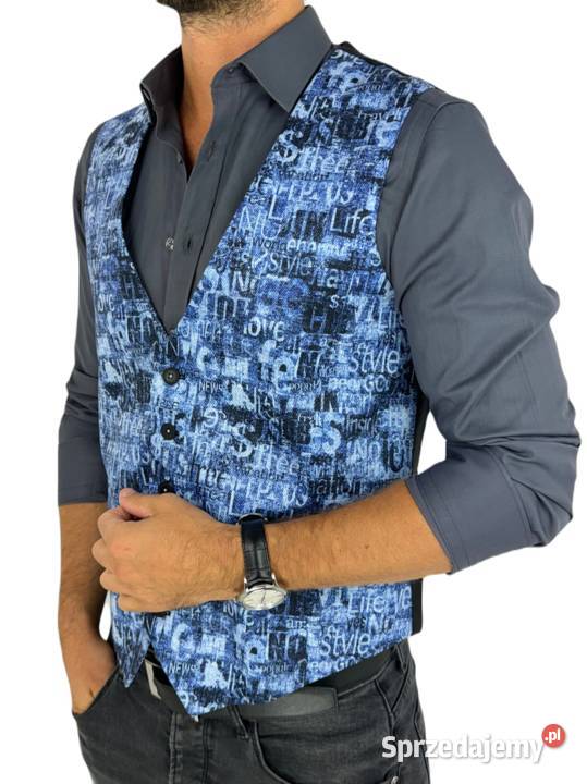 GIOVANNI PERA kamizelka męska D628 niebieska w Ostrów Wielkopolski