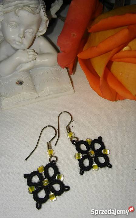 Kolczyki Frywolitkowe Wiśniowa