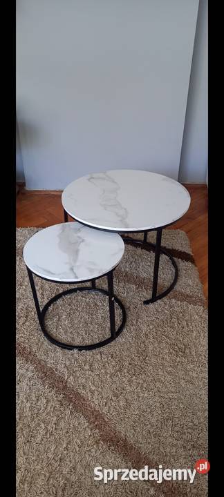 Stoliki KAWOWE 6040 okrągłe ZESTAW 2w1 nowe 45cm mazowieckie Małkinia Górna