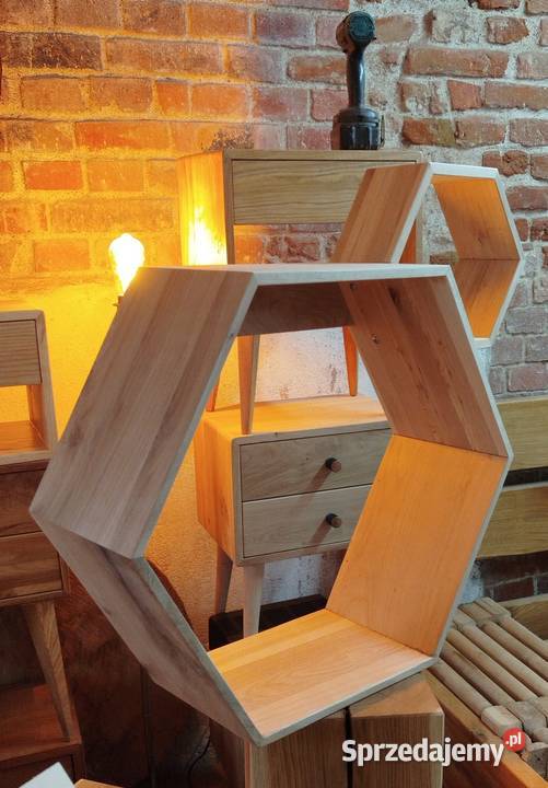 Półka dębowa heksagon Postolice sprzedam