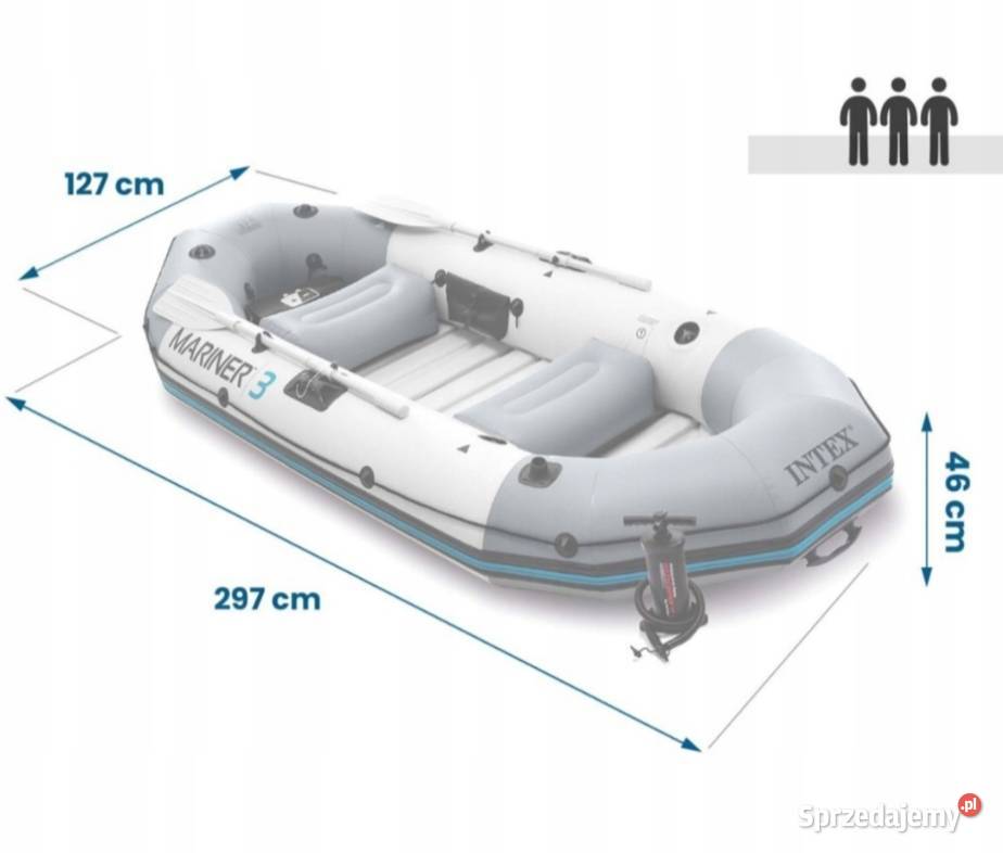 Ponton dmuchany Mariner 3 3 osób silnik zestaw Rzeszów