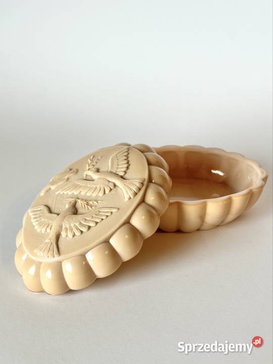 Przepiękna łososiowa szkatułka Curt Schlevogt Warszawa sprzedam