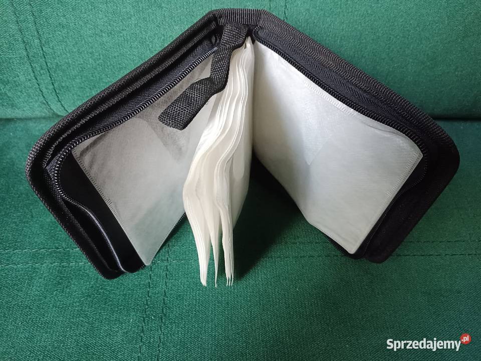 Retro czarne etui tekstylne Arkas na 24 płyty cd Zbylitowska Góra
