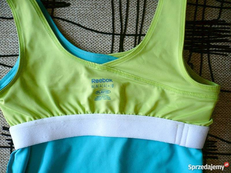 Błękitnoseledynowy top na ramiączkach Reebok xs Odzież sportowa Odzież damska Toruń