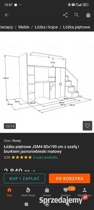 Zestaw mebli młodzieżowych łóżko piętrowe Karolewo