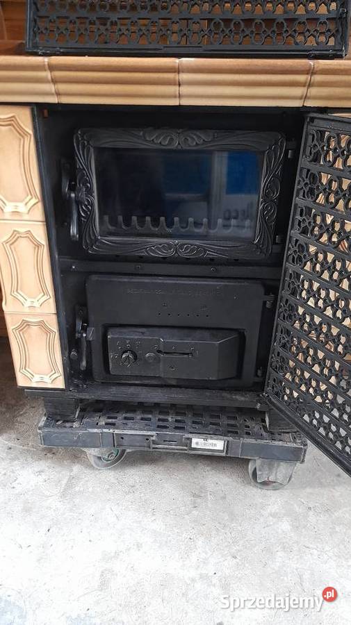 Piec kominek kaflowo żeliwny szamot Niemiecki Garby