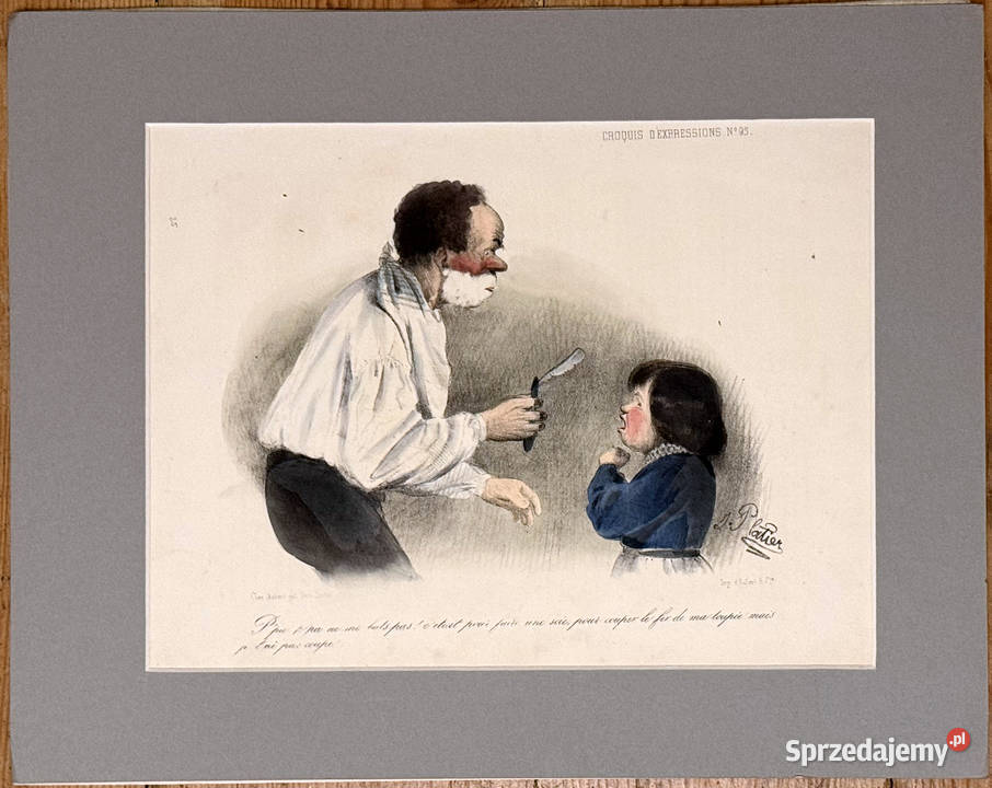 Oryginalna Karykatura Francuska XIX w Warszawa