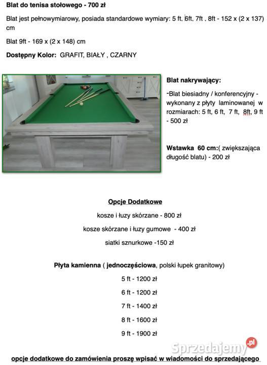 Stół Bilardowy Modena 8 ft Warszawa sprzedam