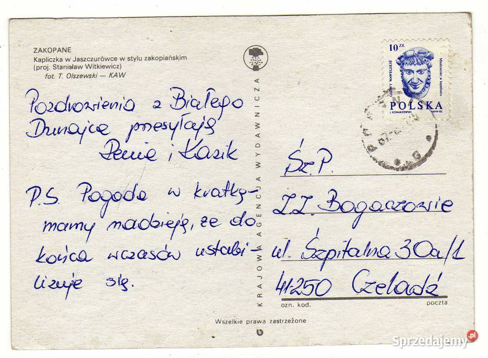 ZAKPANE JASZCZURÓWKA POCZTÓWKA Krynki
