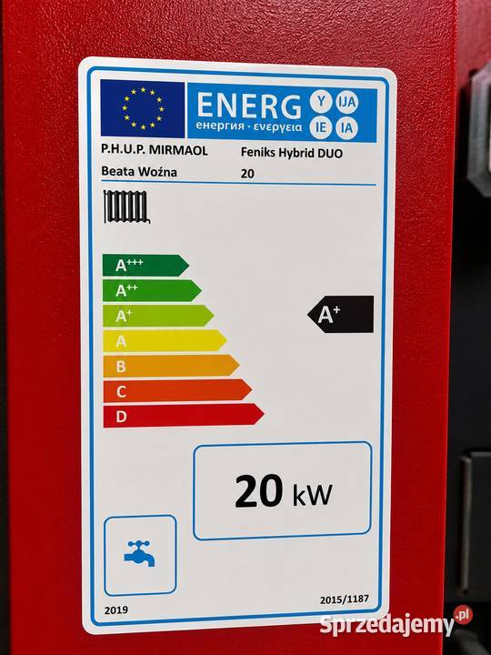Kocioł na drewno pellet 20kW do 220m2 5 klasa sprzedam