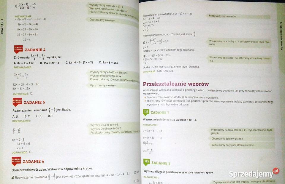 Matematyka Egzamin ósmoklasisty na 100 Rok wydania 2024 Chełm sprzedam