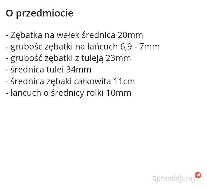 Zębatka na wałek 20mm NOWA